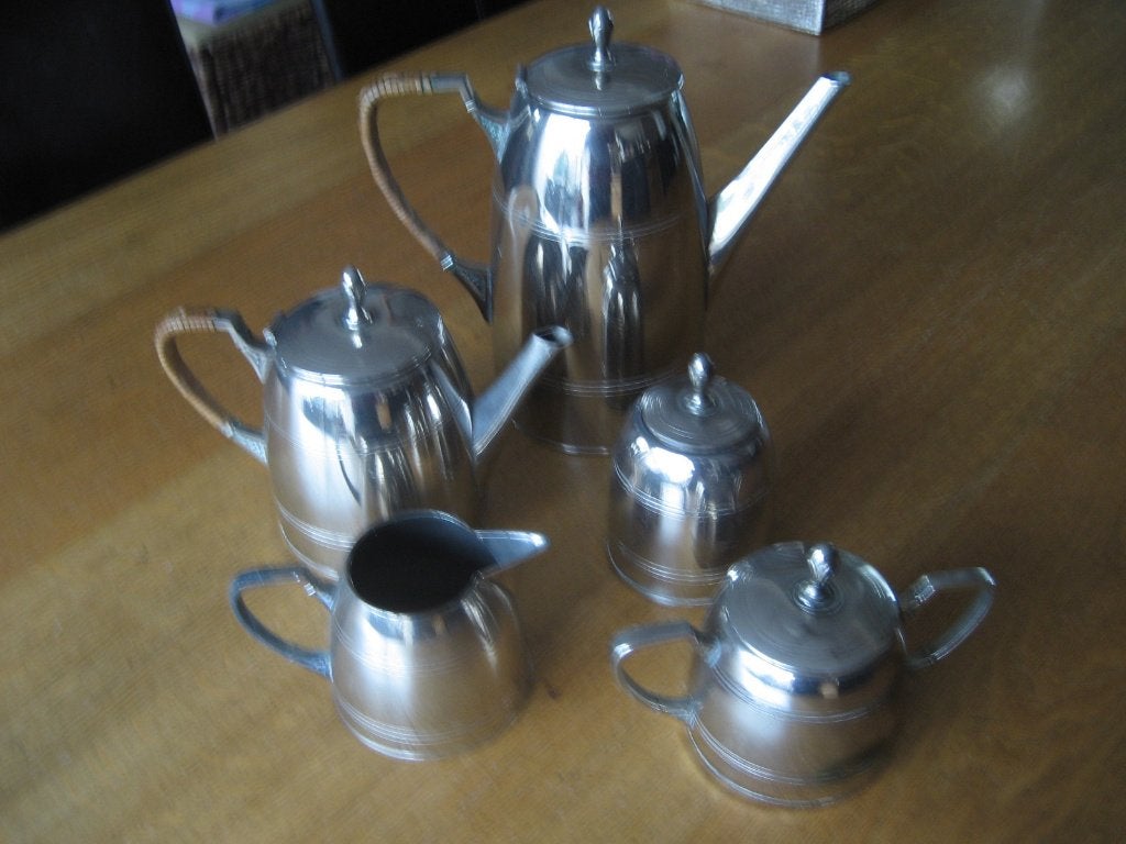 Antiek koffie- theeserviesje., Ophalen of Verzenden