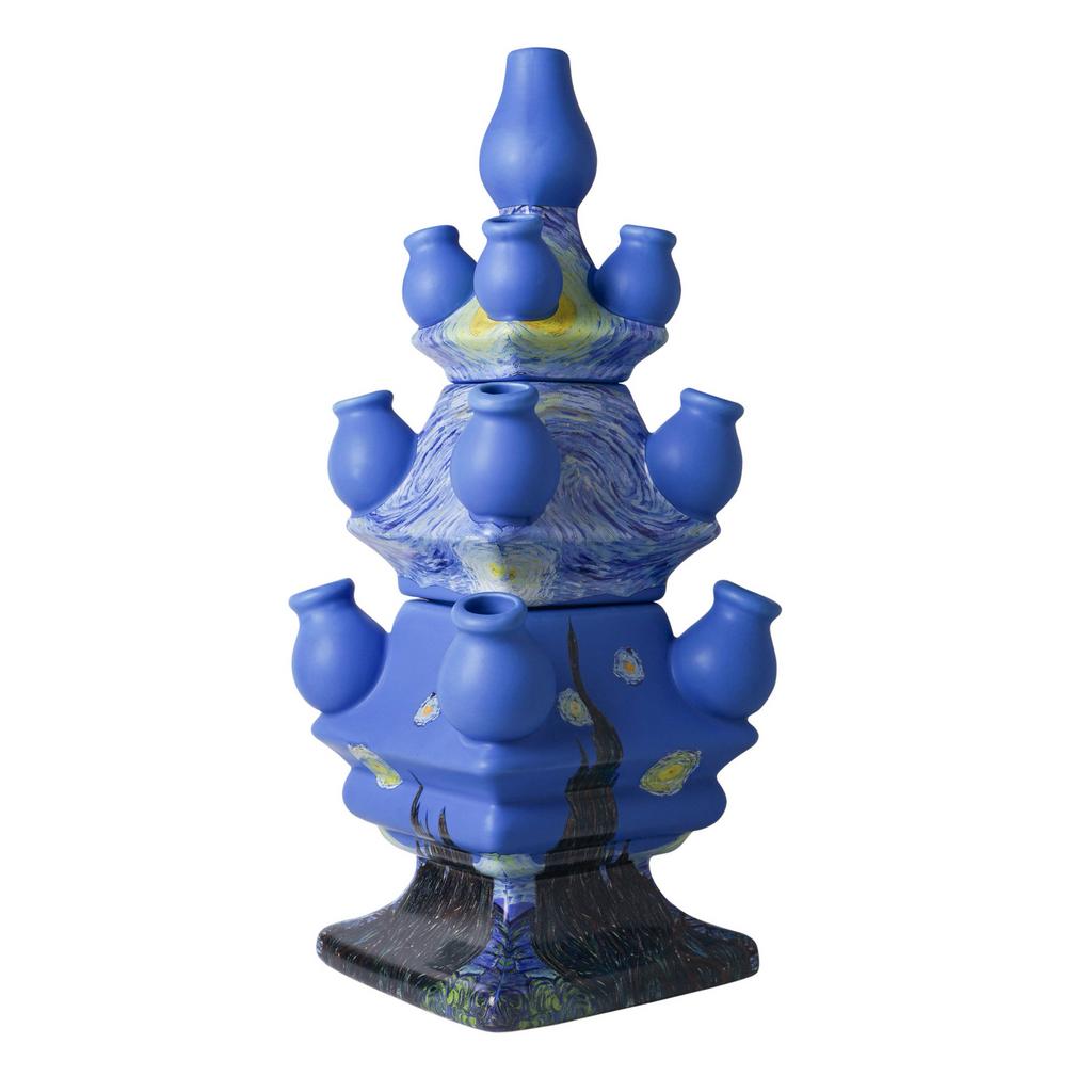 Tulpenvaas 3-delig De Sterrennacht, Huis en Inrichting, Woonaccessoires | Vazen, Ophalen of Verzenden, Overige kleuren, Glas