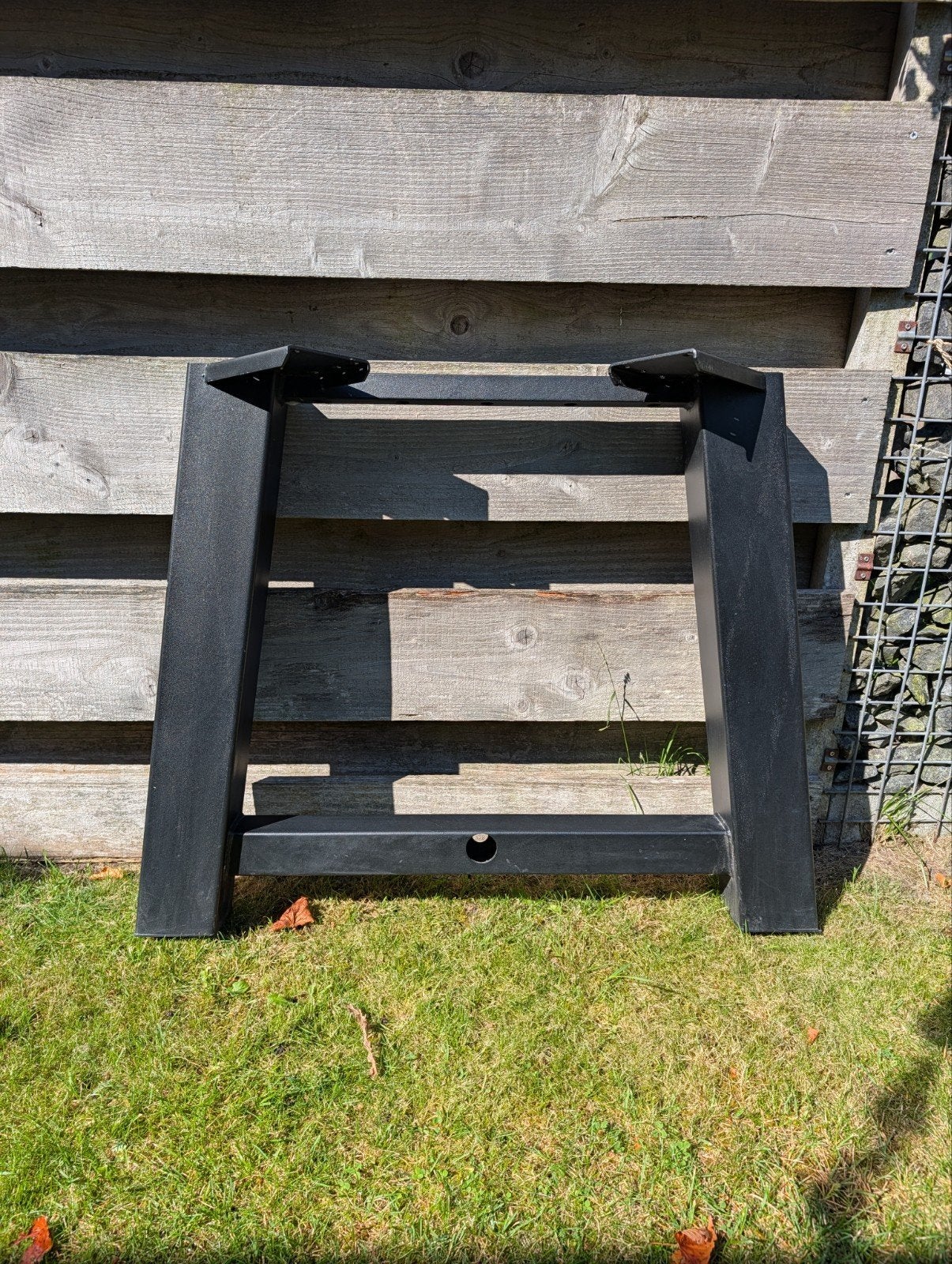 Set van zwarte metalen gepoedercoate tafelpoten,, Ophalen, Zo goed als nieuw