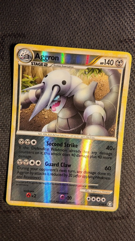 Aggron 1 HS—Triumphant | Pokemon kaart, Ophalen, Losse kaart, Foil
