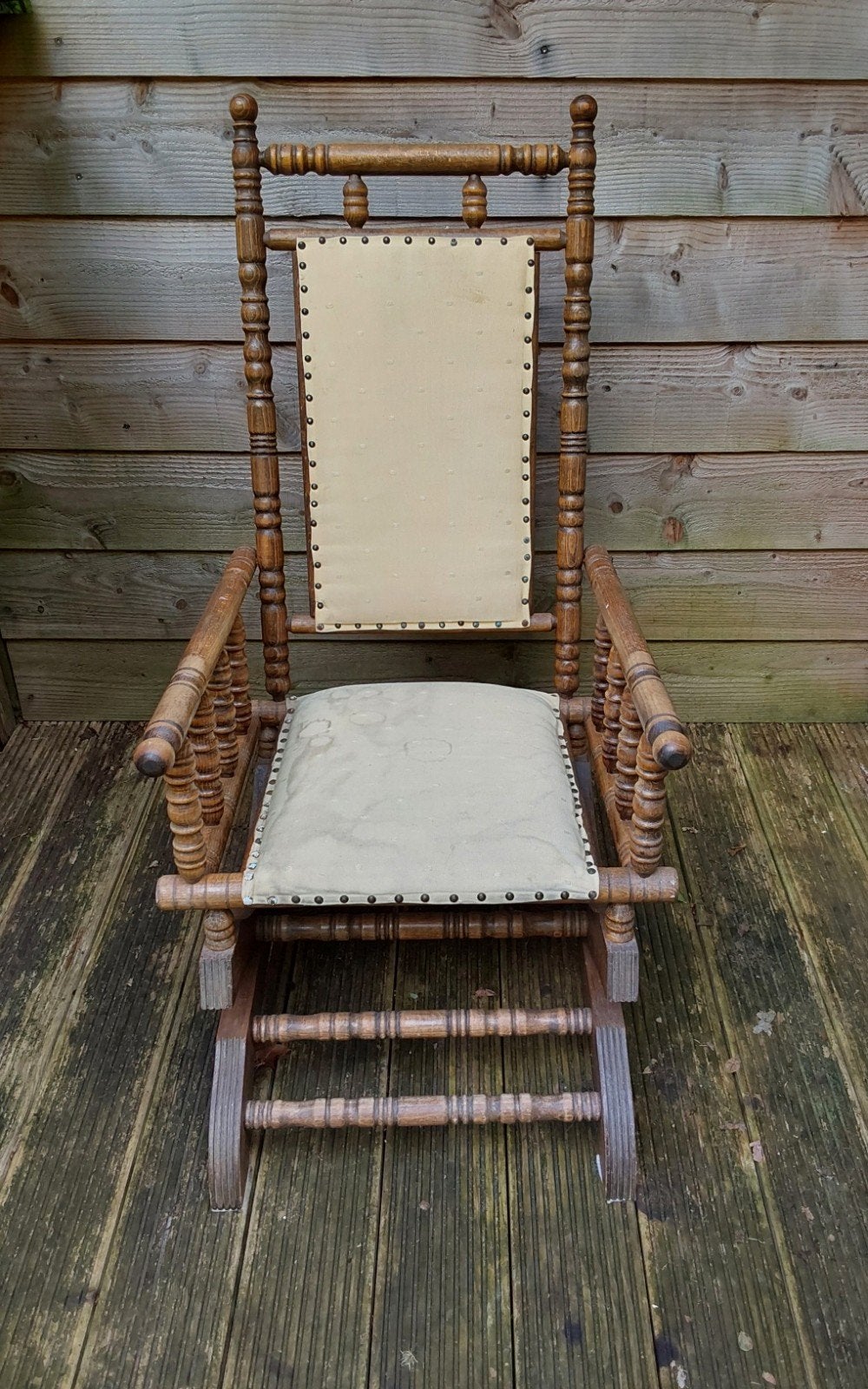 Antieke houten schommelstoel, Antiek en Kunst, Antiek | Meubels | Stoelen en Banken, Ophalen