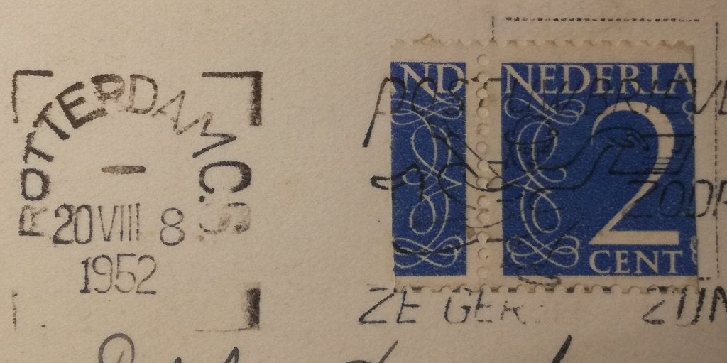 Verkeerd gesneden automaat postzegel   B R I E L L E, Verzamelen, Ophalen of Verzenden, 1940 tot 1960, Gelopen, Zuid-Holland
