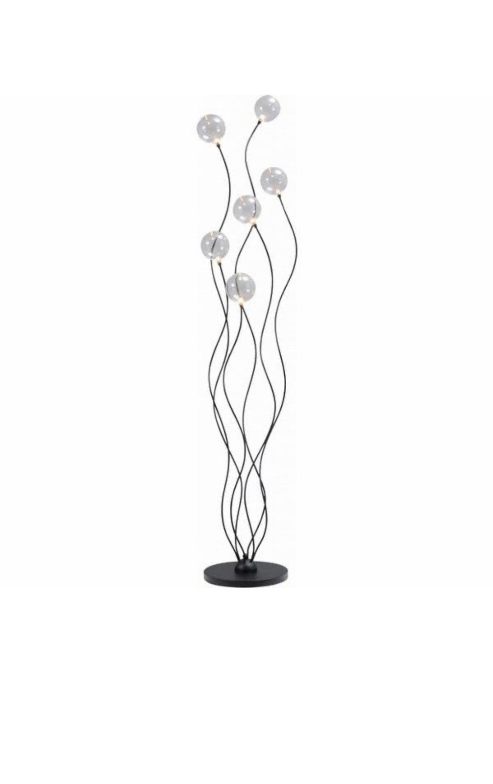 Vloerlamp metaal | Glazen bollen | Design, Ophalen of Verzenden, Zo goed als nieuw, Glas, Nvt