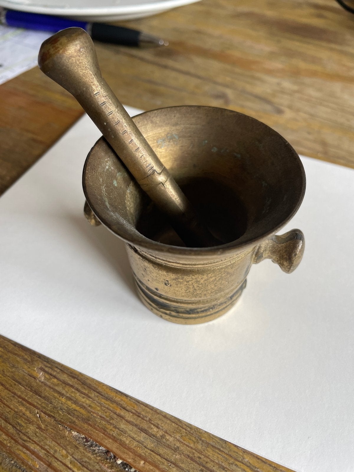 Antieke Bronzen Vijzel met Stamper, Ophalen of Verzenden, Brons