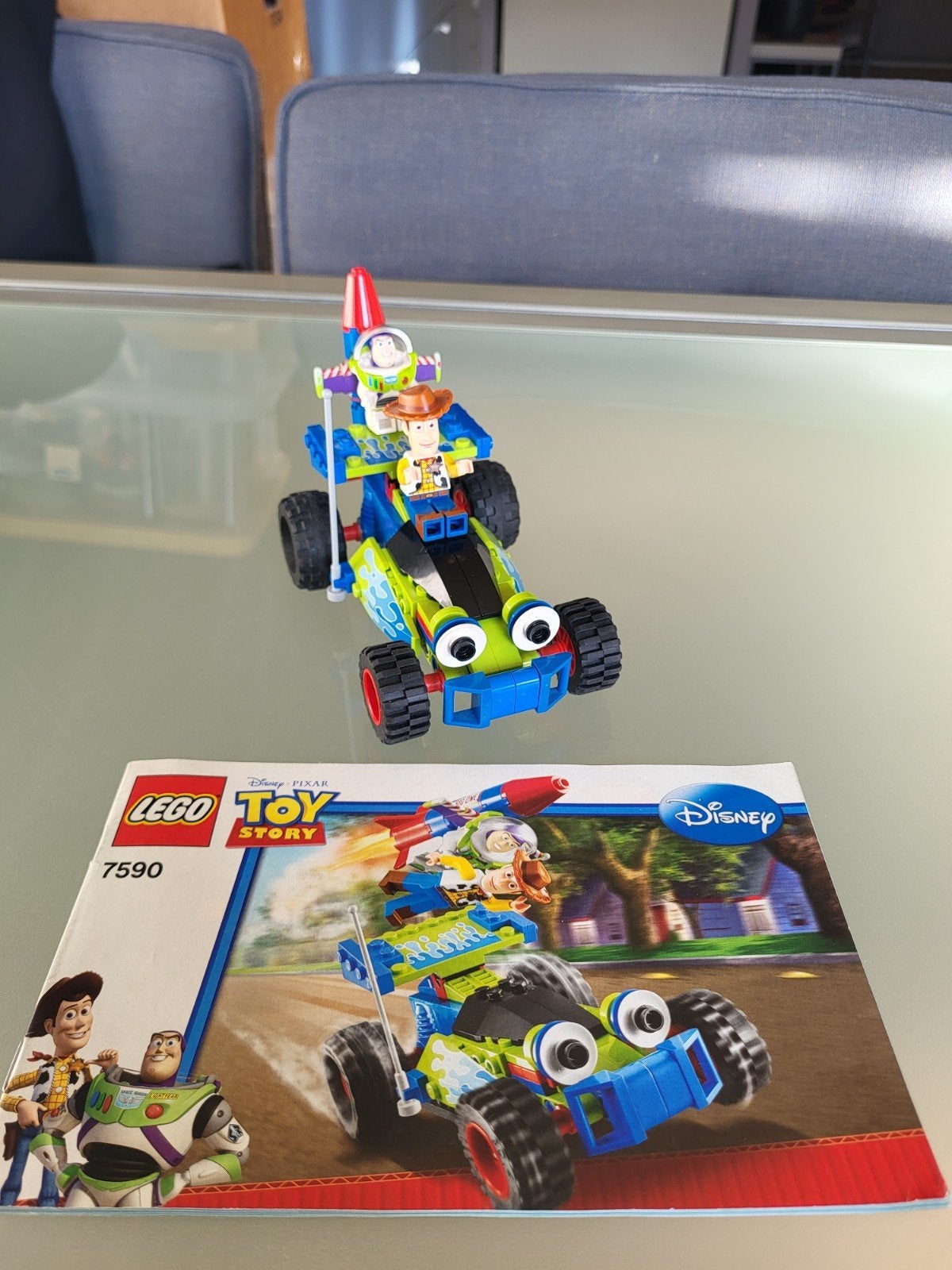 Lego Toy Story 7590 Woody en Buzz Lightyear in raceauto, Lego, Ophalen of Verzenden, Zo goed als nieuw, Disney