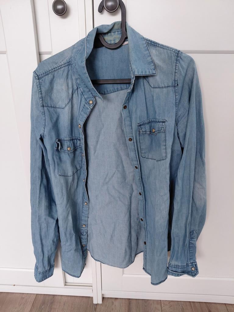 Denim blouse, Ophalen of Verzenden, Gedragen, Maat 38/40 (M), Blauw