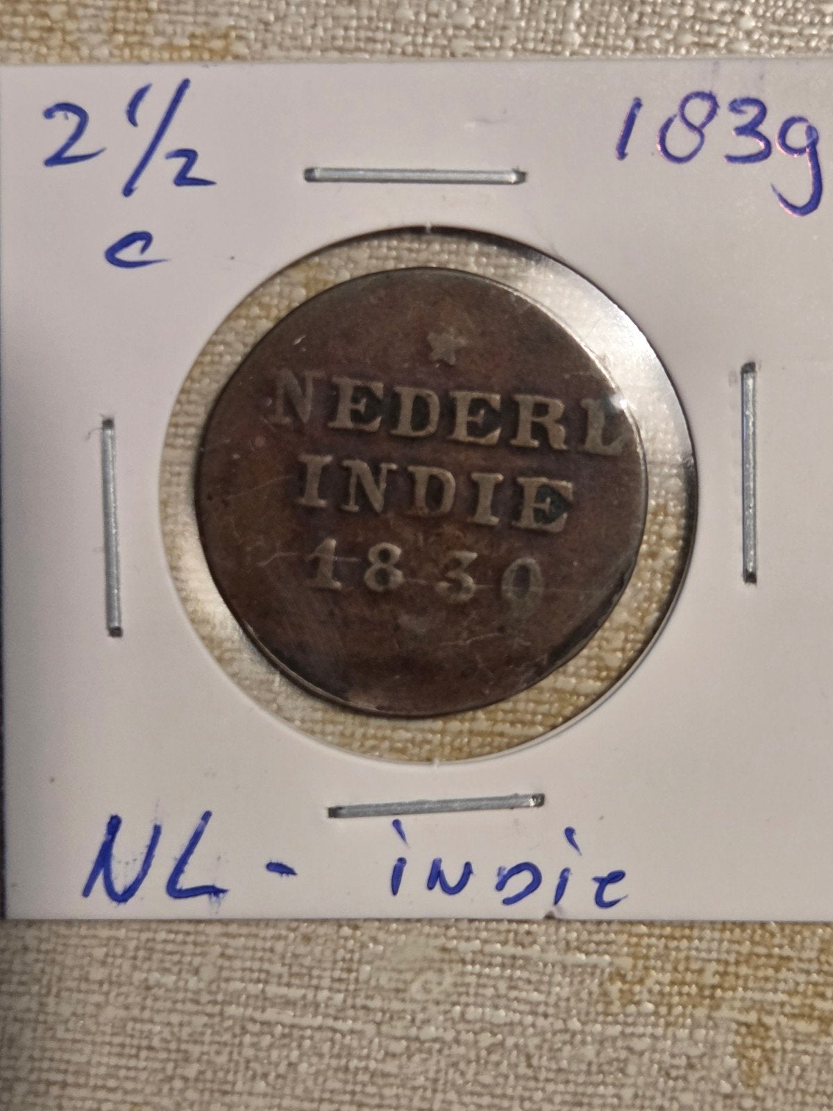 Nederlands-Indië 2½ Cent 1830, Ophalen of Verzenden, Overige waardes