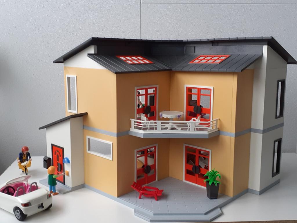 Playmobil modern woonhuis 9266 volledig ingericht, Ophalen of Verzenden, Zo goed als nieuw, Complete set
