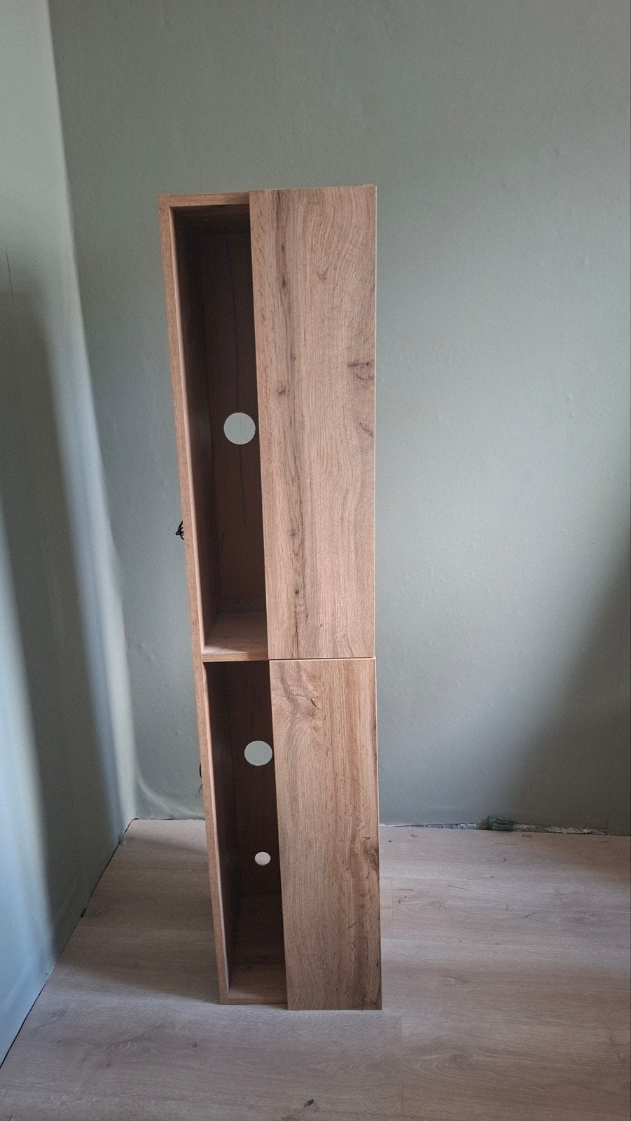 Houten tv meubel met verlichting, Ophalen, Gebruikt, 100 tot 150 cm, Minder dan 100 cm