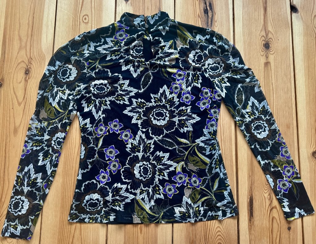 Top Tramontana - Zwart Bloemenprint - Medium / maat 38, Kleding | Dames, Maat 38/40 (M), Tramontana, Zwart, Ophalen of Verzenden