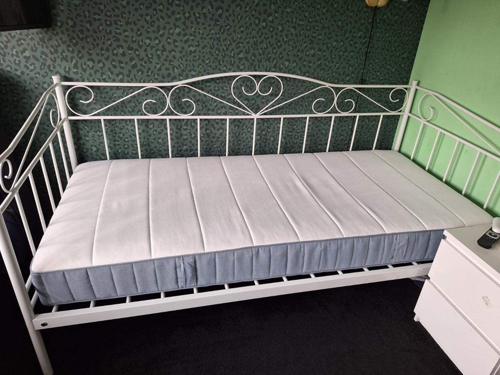 Bed 90x200, 90 cm, Eenpersoons, Wit, Ophalen of Verzenden