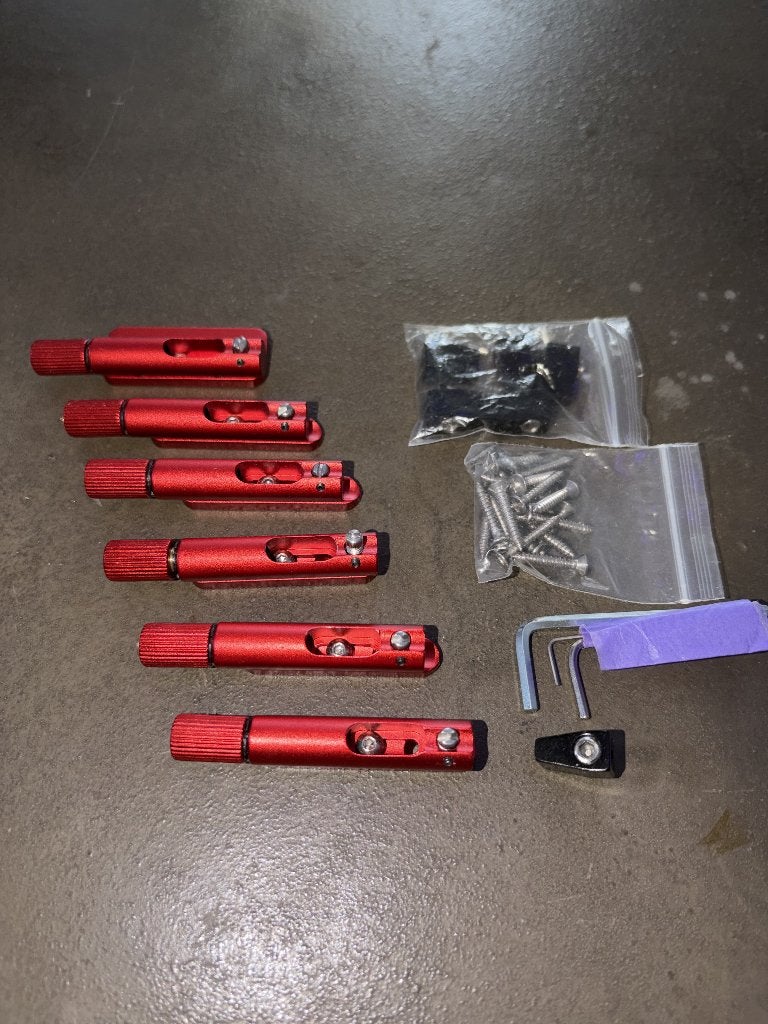 6 x bridge headless guitar, aluminium red anodized, Guyker, Ophalen of Verzenden, Nieuw, Elektrische gitaar