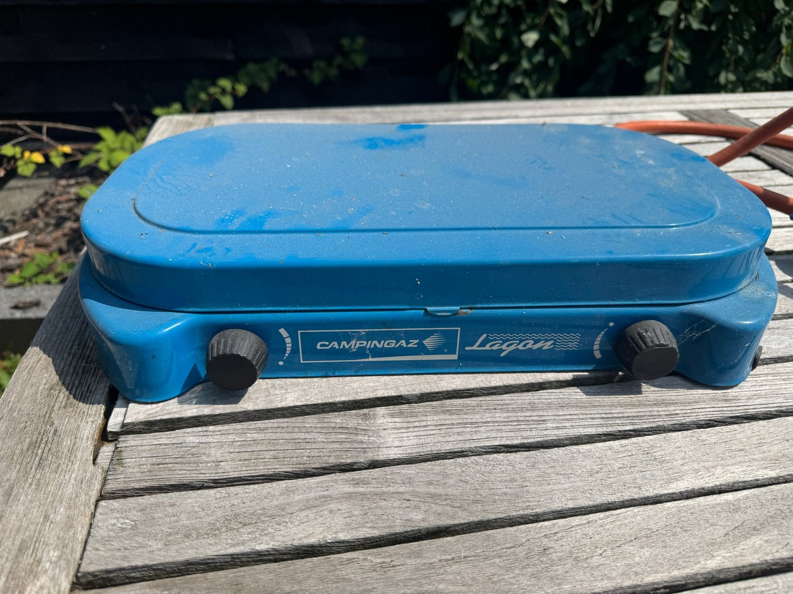 Campingaz gasfornuis met 2 branders en gasslang, Ophalen, Gebruikt