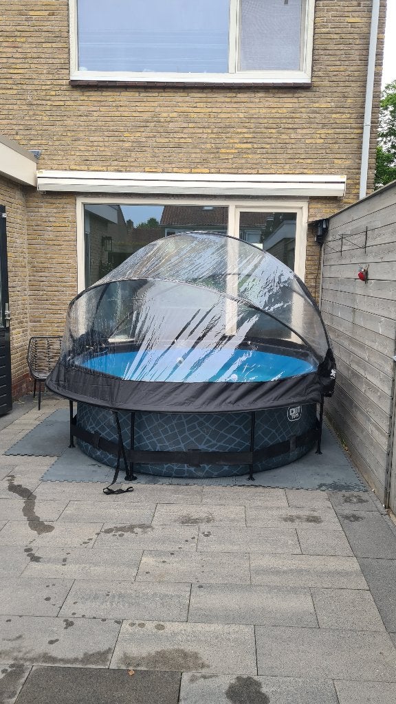 Te Koop! EXIT Zwembad rond 244cm met afdekkoepel, toebehoren, Tuin en Terras, Zwembaden, Gebruikt, Opzetzwembad, Minder dan 80 cm