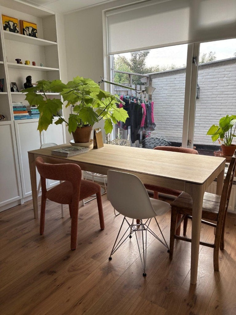 Sav & Økse Rikke eettafel 180x80 cm Eiken Whitewash, Huis en Inrichting, Ophalen, Scandinavisch design, Eikenhout, 50 tot 100 cm
