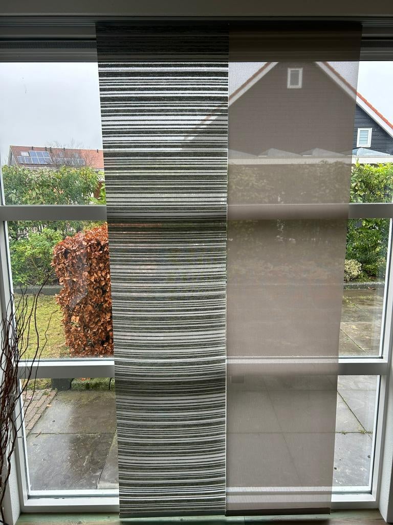 Paneelgordijnen (6 stuks, incl rails), Gebruikt, 200 cm of meer, Beige, Modern