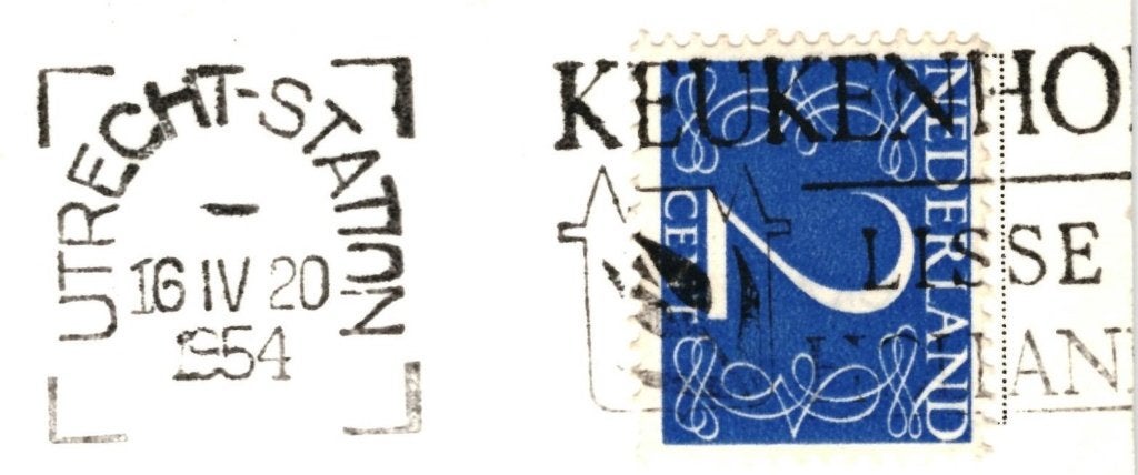 972185	Utrecht	Domtoren	1954	Gelopen met zegel, Ophalen of Verzenden, 1940 tot 1960, Gelopen, Utrecht