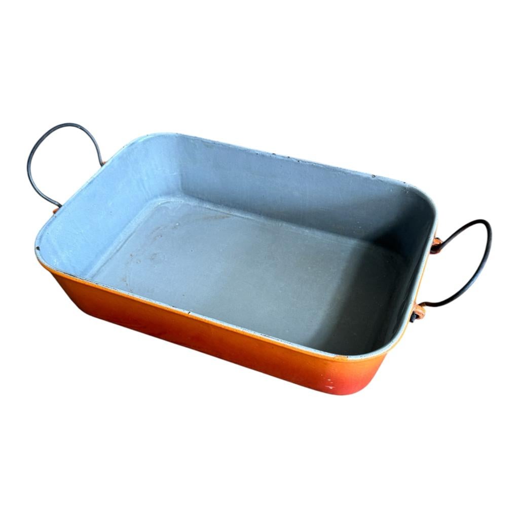 Vintage Ovenschaal 34 cm - Metaal emaille, Ophalen of Verzenden
