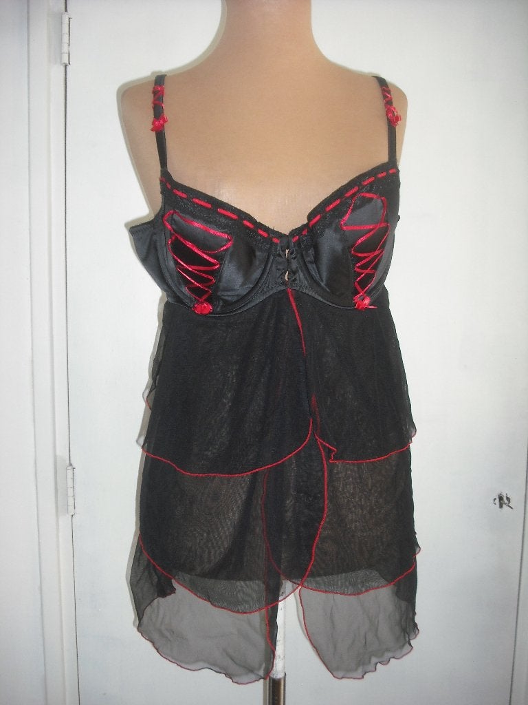 nachthemd / babydoll maat M, Kleding | Dames, Verzenden, Zwart, Nachtkleding