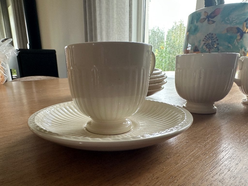 4x Wedgwood edme espresso kopje, Ophalen, Zo goed als nieuw, Aardewerk, Kop(pen) en/of Schotel(s)