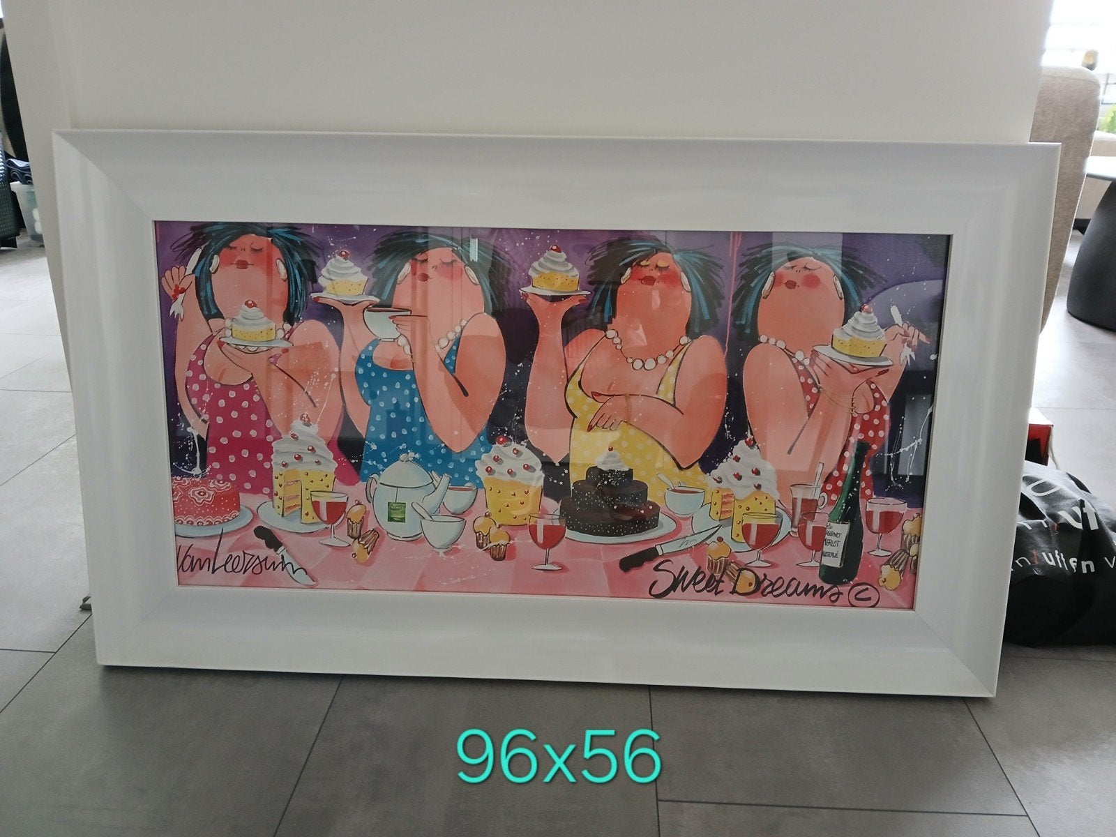 Schilderij 'Sweet Dreams' van Van Leersum - 96x56 cm, Ophalen, Figuren, Papier/karton, Gesigneerd