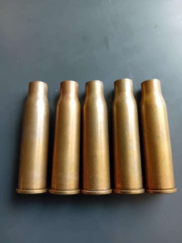 5 lege hulzen Mannlicher-Steyr M93  8x50R  Bulgarije 1935, Verzamelen, Ophalen of Verzenden, Overige soorten, Duitsland, Hulzen of Bodemvondsten