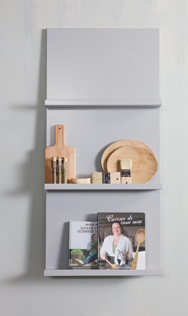 Vtwonen Grijze wandplank, 3 palnken, 120 hoog, 56 cm breed, Huis en Inrichting, Kasten | Boekenkasten, Ophalen, Met plank(en)