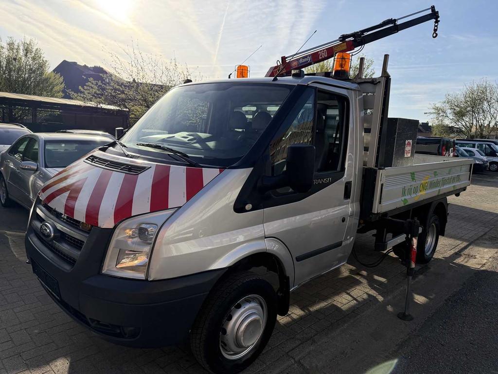 2010 Ford Transit Benzine / CNG - Kraan + Steunpoten, Auto's, Bestelauto's, Gebruikt, Overige brandstoffen, Bedrijf, Handgeschakeld