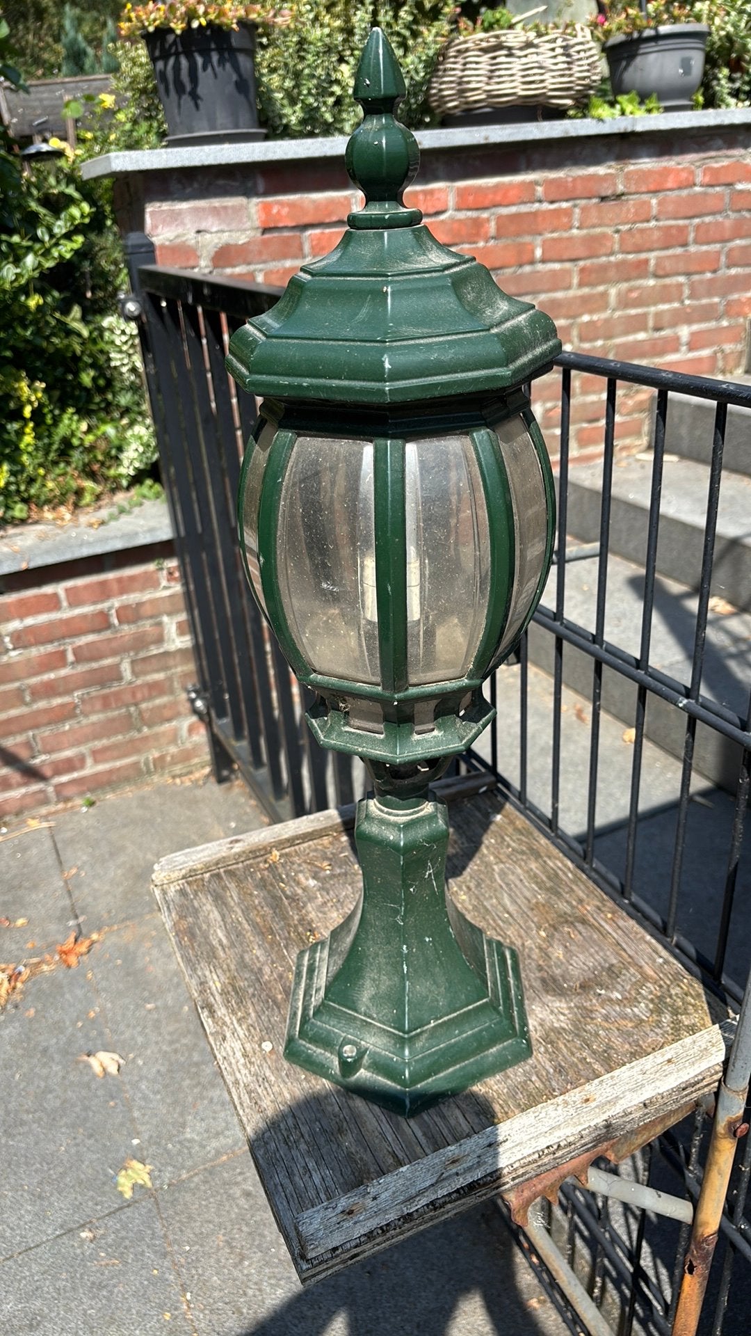 Lantaarn, Tuin en Terras, Buitenverlichting, Staande lamp, Ophalen of Verzenden, 50 tot 250 watt, IJzer