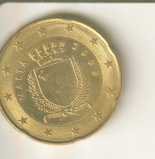 20 cent 2008 malta, Postzegels en Munten, Munten | Europa | Euromunten, Verzenden, Malta, 20 cent