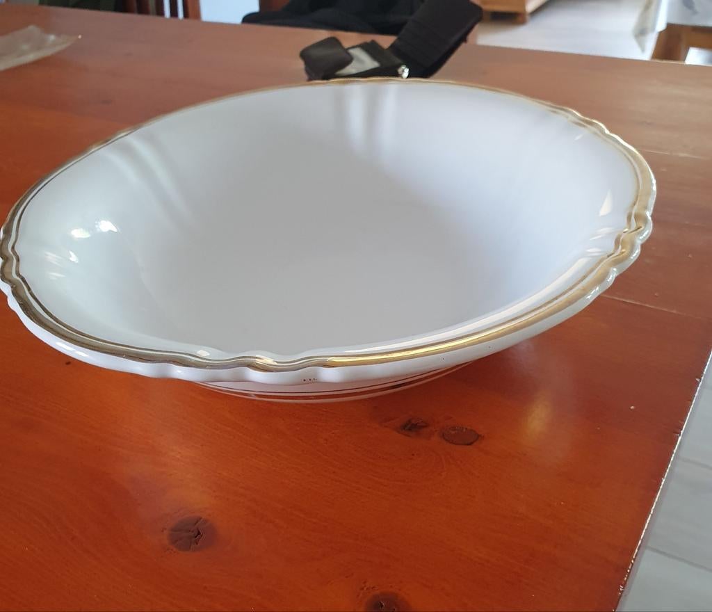 Witte schaal met gouden rand, Delfts Art, Ophalen