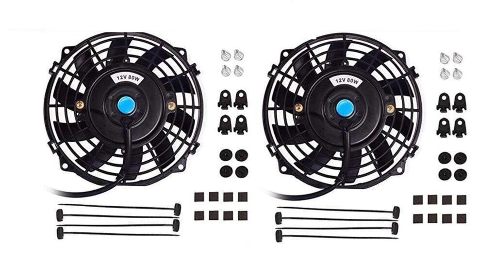 Koelvin 12V 80W 2x12" inch electric universal fan + mounting, Auto-onderdelen, Nieuw, Ophalen of Verzenden