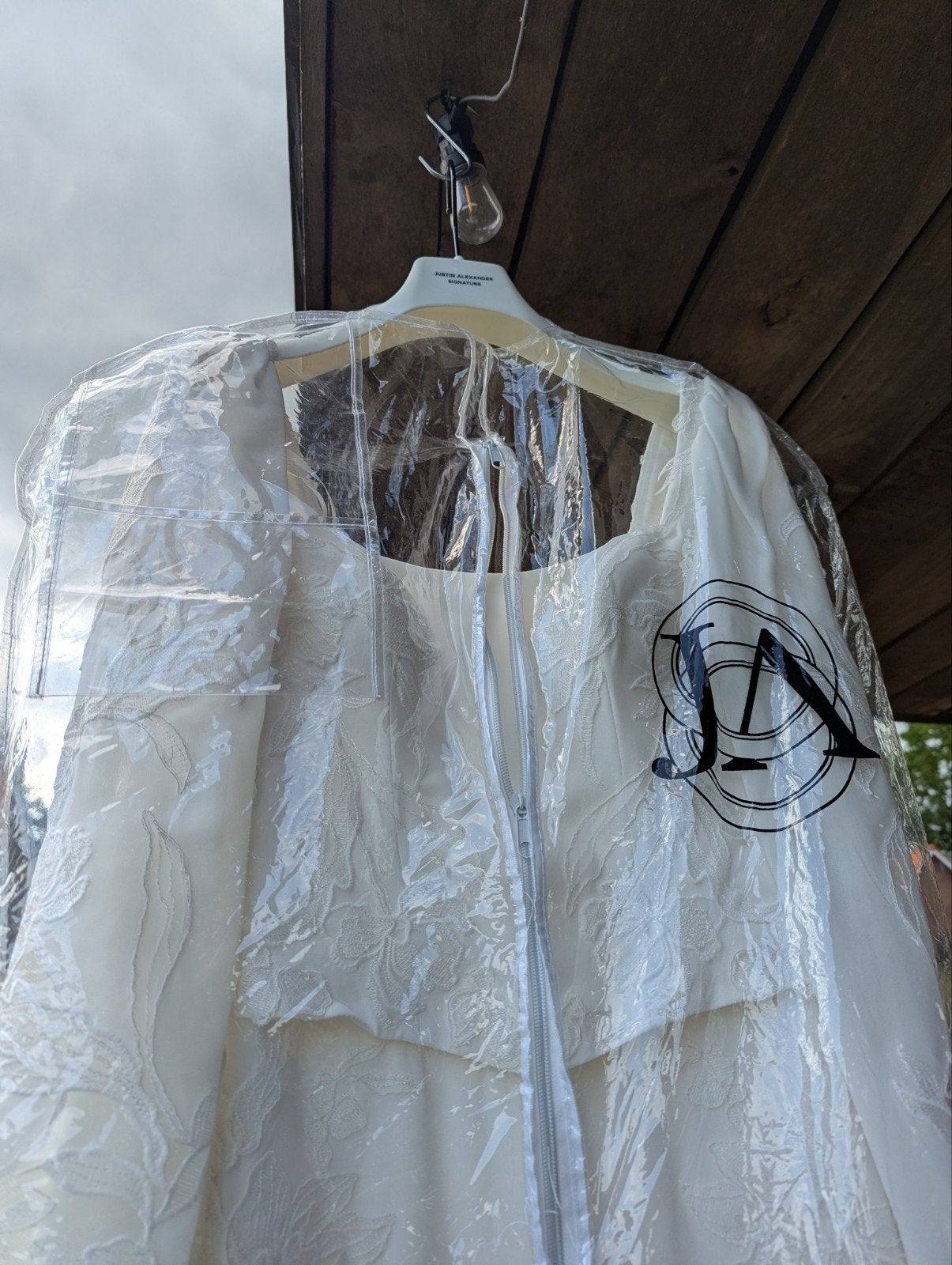 Transparante Hoes voor bruidsjurk, Kleding | Dames, Ophalen of Verzenden, Zo goed als nieuw, Wit, Trouwjurk