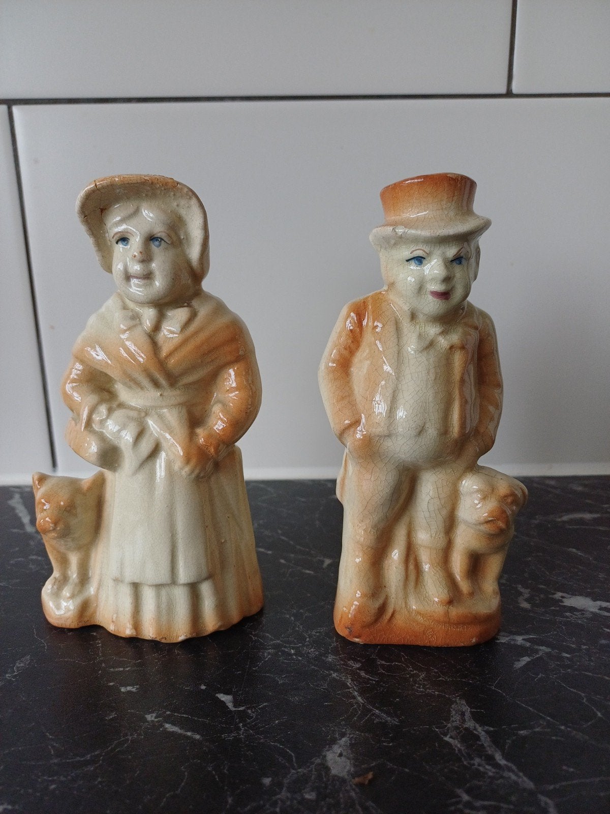 Oude Vintage Beelden Boston Terrier ?, Verzamelen, Beelden en Beeldjes, Ophalen of Verzenden, Gebruikt