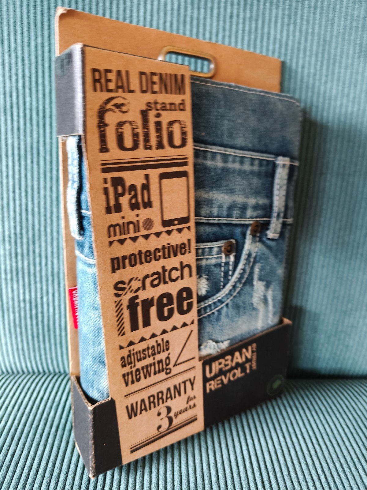 iPad Mini Denim hoes Urban Revolt - Nieuw in verpakking, Computers en Software, Apple iPads, Ophalen of Verzenden, Nieuw, Blauw