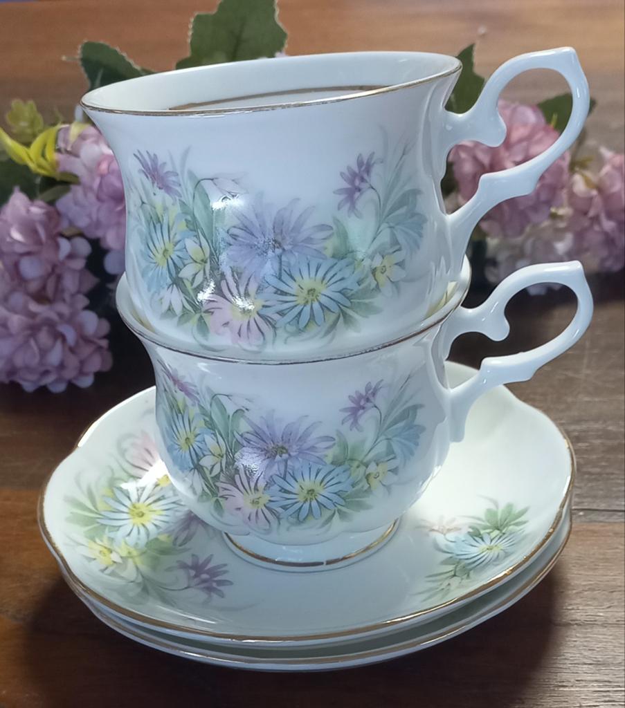Set van 2 Engelse kopjes met schotels, Cambridge Garden, Ophalen of Verzenden