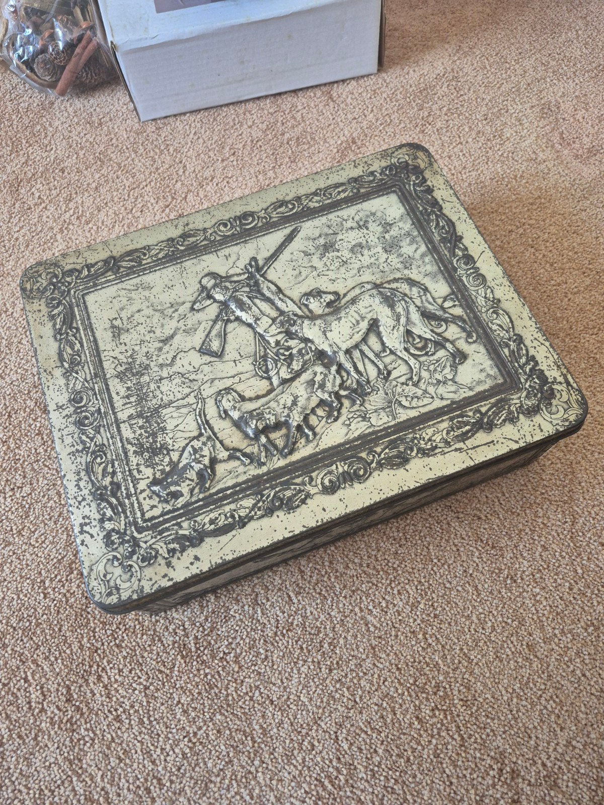 Vintage blik met jachttafereel - Decoratief en uniek, Ophalen of Verzenden, Gebruikt, Overige, Overige merken