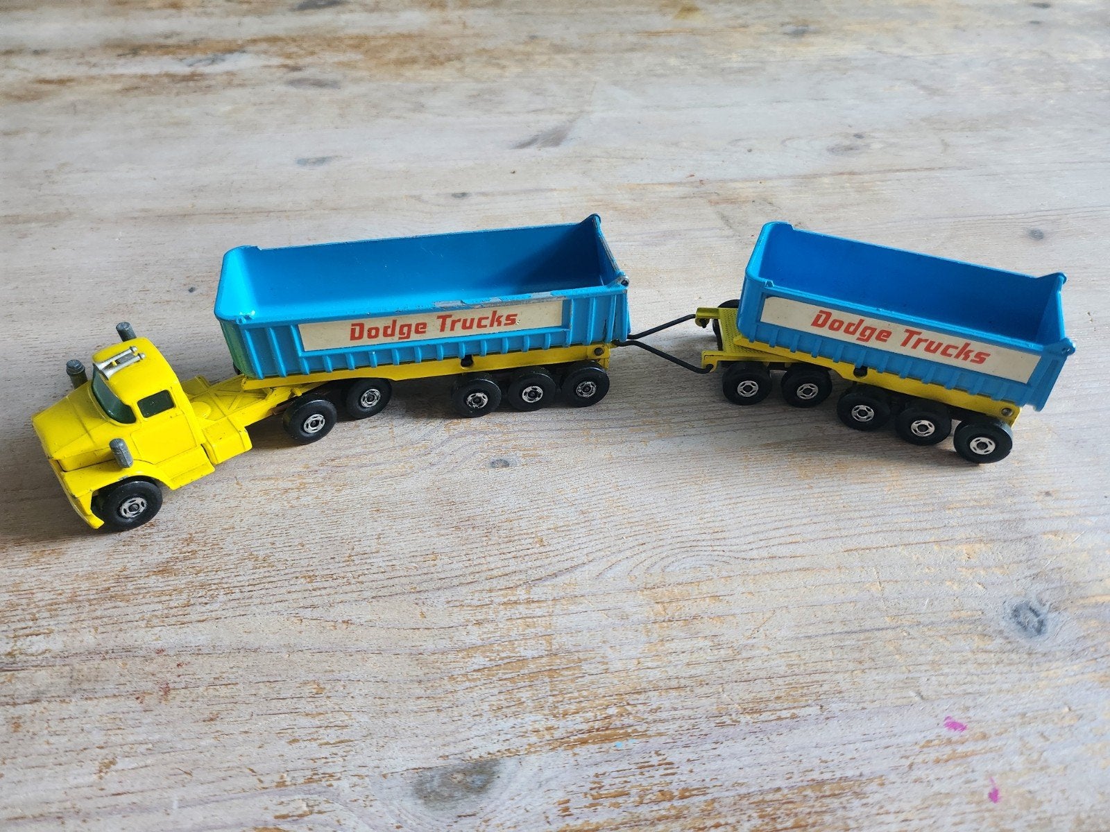 1971 Matchbox Super Kings K-16 Dodge Twin tippers, Ophalen of Verzenden, Gebruikt, Auto