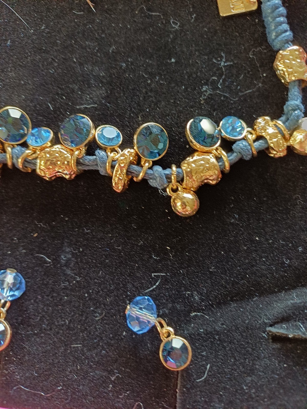 Otazu ketting en armband en oorbellen set met blauwe kristal, Sieraden, Tassen en Uiterlijk, Met kristal, Overige materialen, Blauw