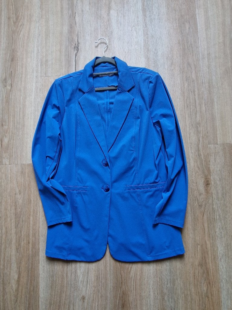 Nicolette Kluijver travelstof blazer blauw, Blauw, Maat 46/48 (XL) of groter, Zo goed als nieuw, Jasje