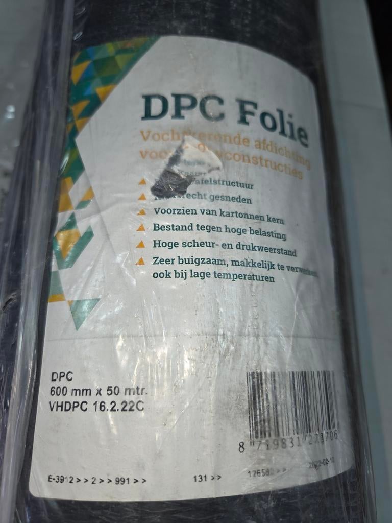 3 rollen DPC folie 600mm, Doe-het-zelf en Verbouw, Isolatie en Afdichting, Minder dan 4 cm, Overige materialen, Nieuw, Ophalen of Verzenden