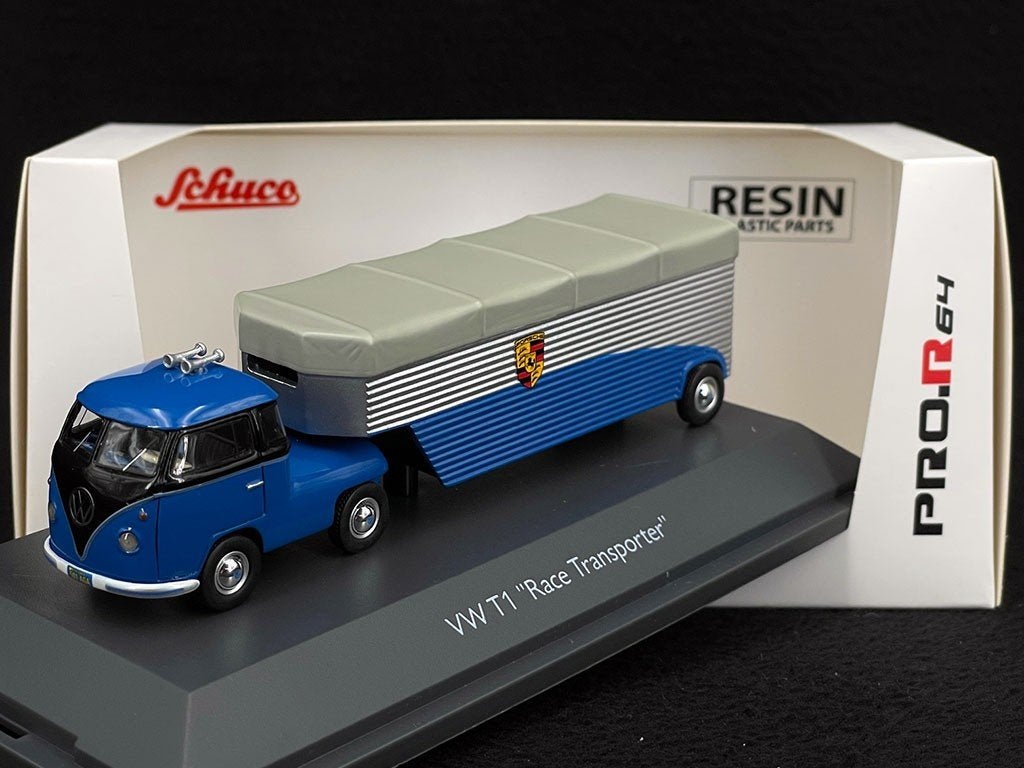 VW Volkswagen T1 Race Transporter van Schuco 1/64 Porsche, Ophalen of Verzenden, Nieuw, Auto