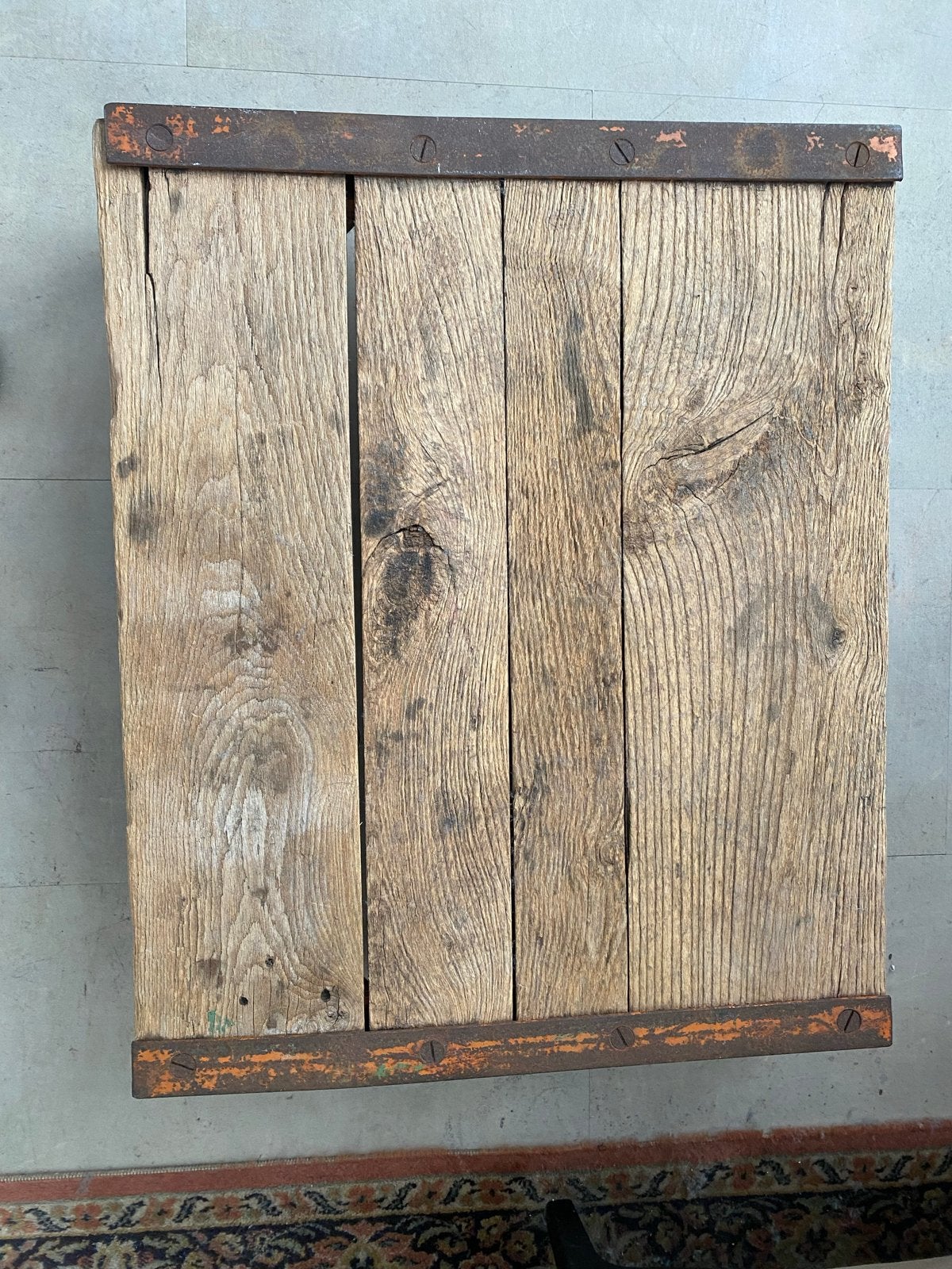 Vintage industriële houtentafel/ pallettafel, Ophalen
