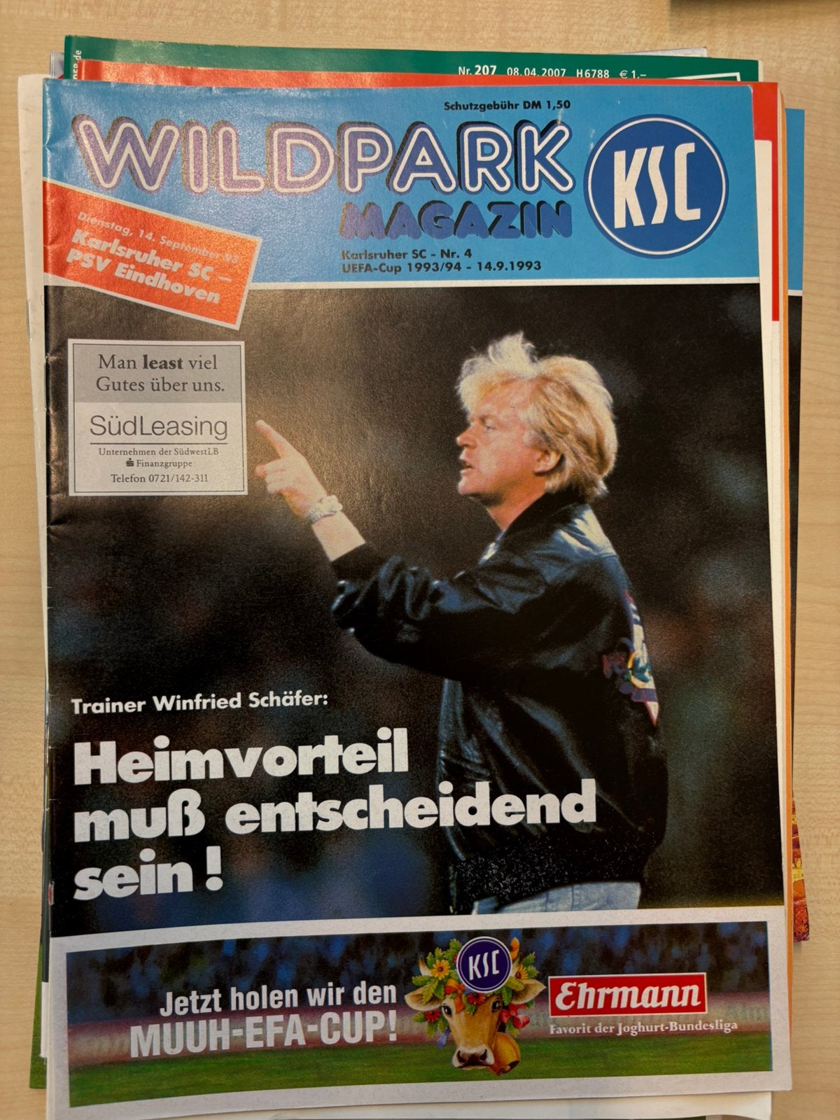 Karlsruher SC - PSV programmaboekje, Verzamelen, Ophalen of Verzenden, Zo goed als nieuw, PSV, Boek of Tijdschrift