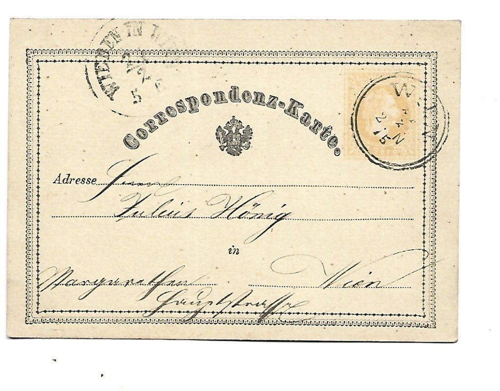Oostenrijk -Hongarije - 1875, Postzegels en Munten, Brieven en Enveloppen | Buitenland, Verzenden, Briefkaart