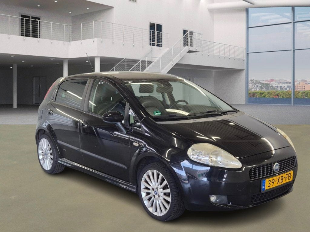 Fiat Grande Punto 1.4-16V Emotion/ LEDER/ CRUISE, Auto's, Voorwielaandrijving, 400 kg, Grande Punto, Zwart