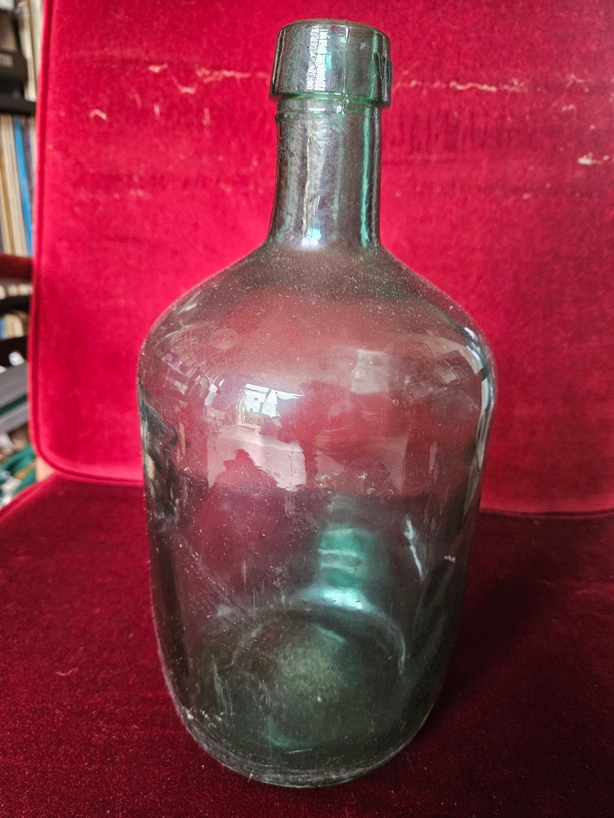 Mooie groene glazen fles - 30 cm hoog, Ophalen