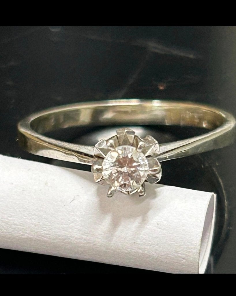 Verlovingsring witgoud, Sieraden, Tassen en Uiterlijk, Ringen, Ophalen of Verzenden, Zo goed als nieuw, 17 tot 18, Dame