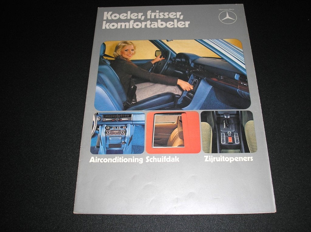 Mercedes-Benz. Airco, schuifdak, zijruitopeners, W123, 1974, Ophalen of Verzenden, Gelezen, Mercedes