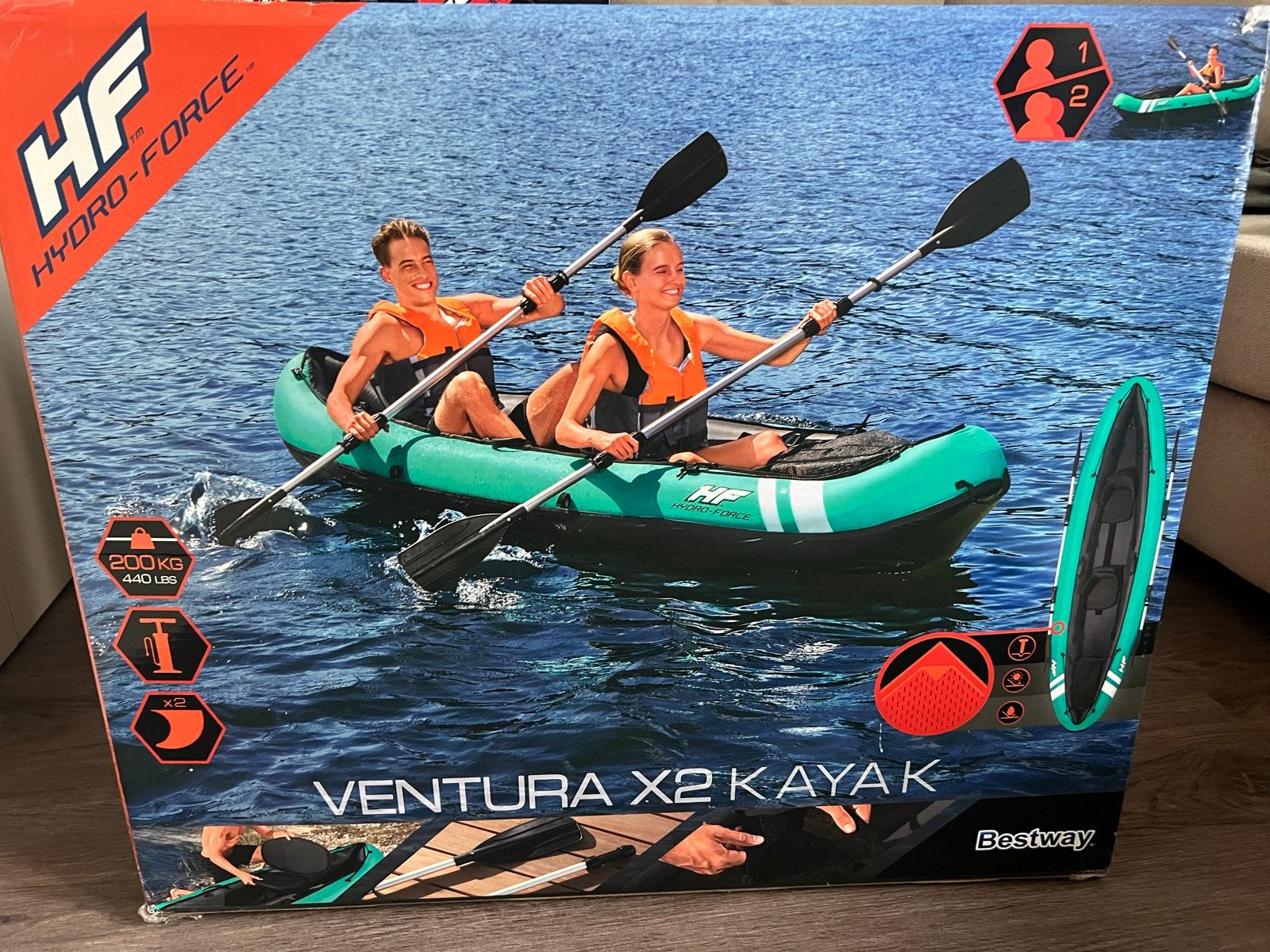 Bestway Hydro-Force Ventura X2 Kajak - Nieuw in doos, Ophalen of Verzenden, Opblaasbaar, Nieuw, 2-persoons